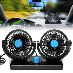 🚗❄️💨 Dual Head Car Cooling Fan – 360° Rotating 12V Dashboard Fan with 100% Copper Motor | Powerful High-Speed Airflow, Low Noise & Energy Efficient | 2 Speed Adjustable Auto Fan for Quick Cooling | Universal Fit for All Cars | Pack of 1 | Made in India 🌬️🔥